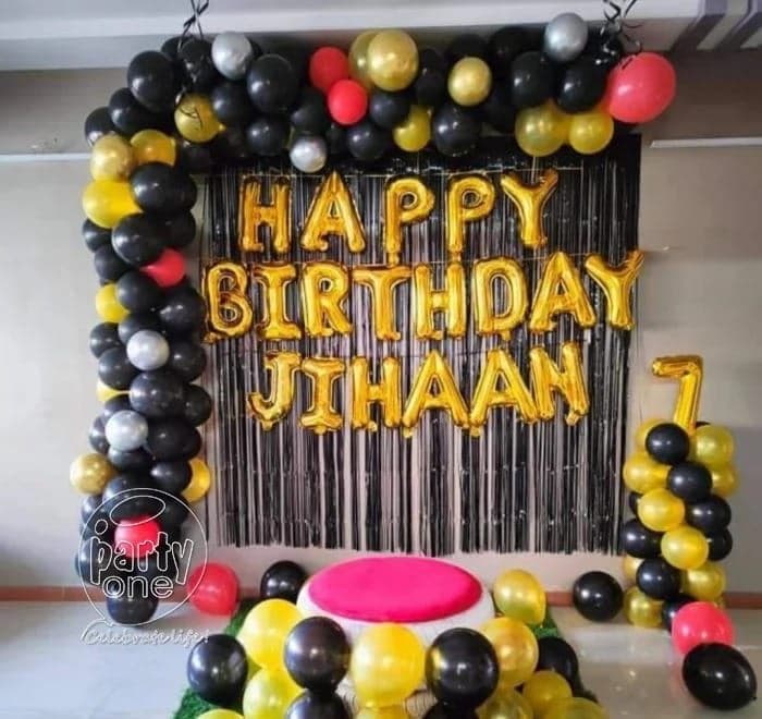 Royal Black & Gold Birthday Backdrop